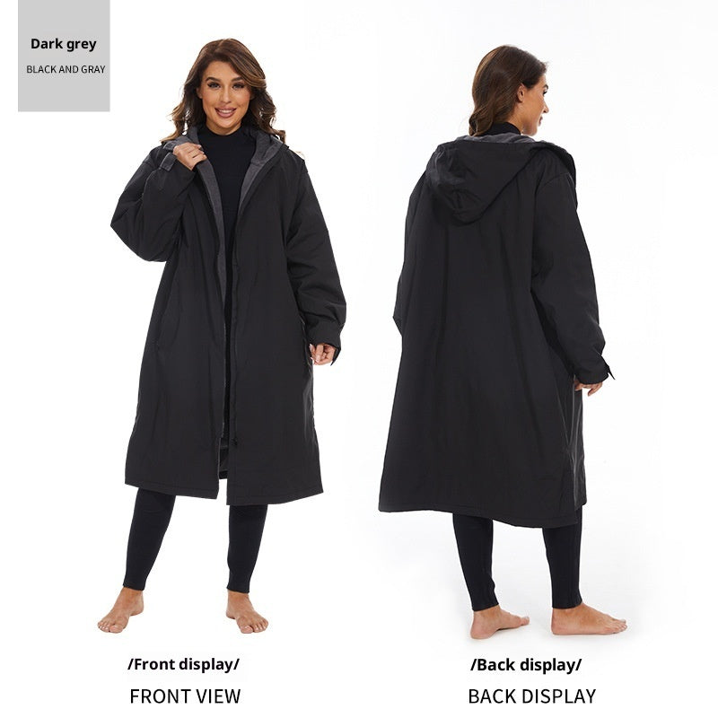 Surfing Diving Thickened Cape Windbreaker Outdoor Hot Spring Cold-proof Coat Bath Towel