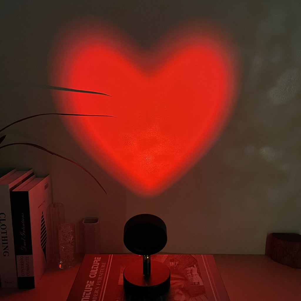 Red Heart Projection Mood Light, Party Atmosphere, Mood Lighting, Contemporary Light, Stylish Decor, Compact Design, Durable Material, Tabletop Light, Projection Lamp, Home Decorators, Cozy Ambiance