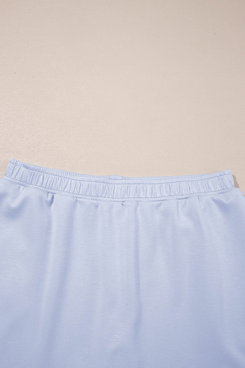 Light Pink Puff Sleeve Pearl Embellished Scallop Trim Top 2 Piece Skort Set