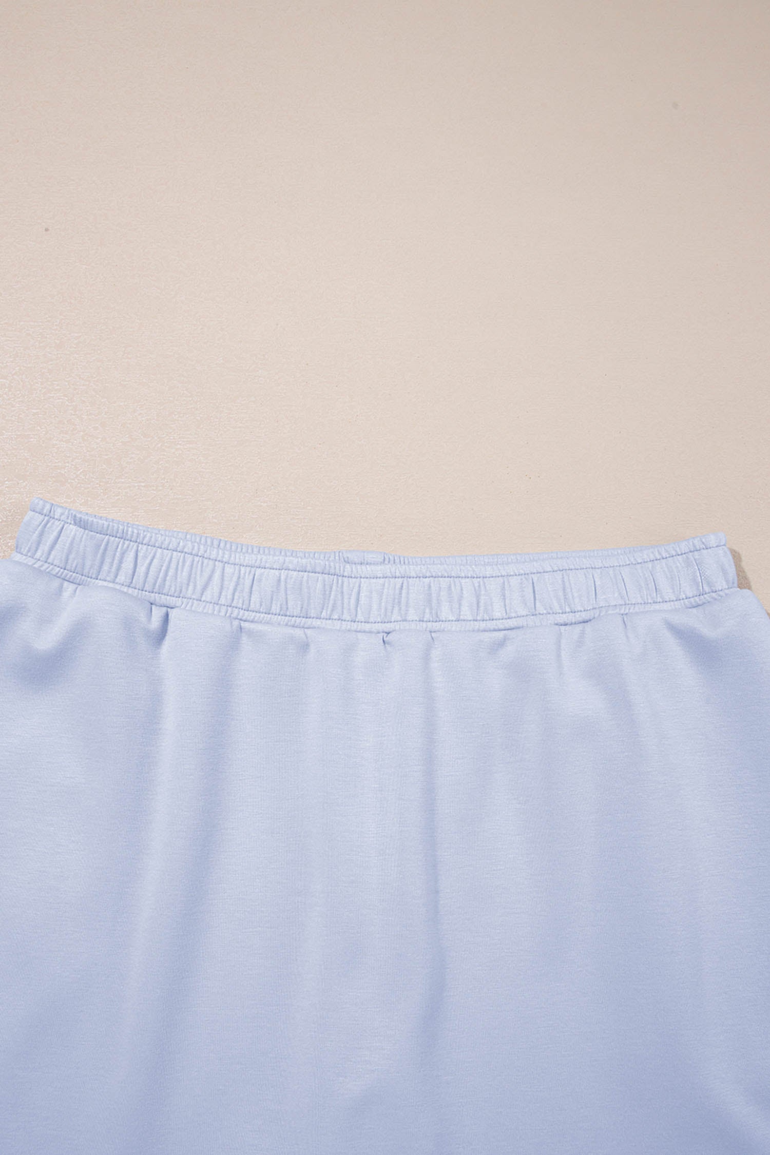 Light Pink Puff Sleeve Pearl Embellished Scallop Trim Top 2 Piece Skort Set