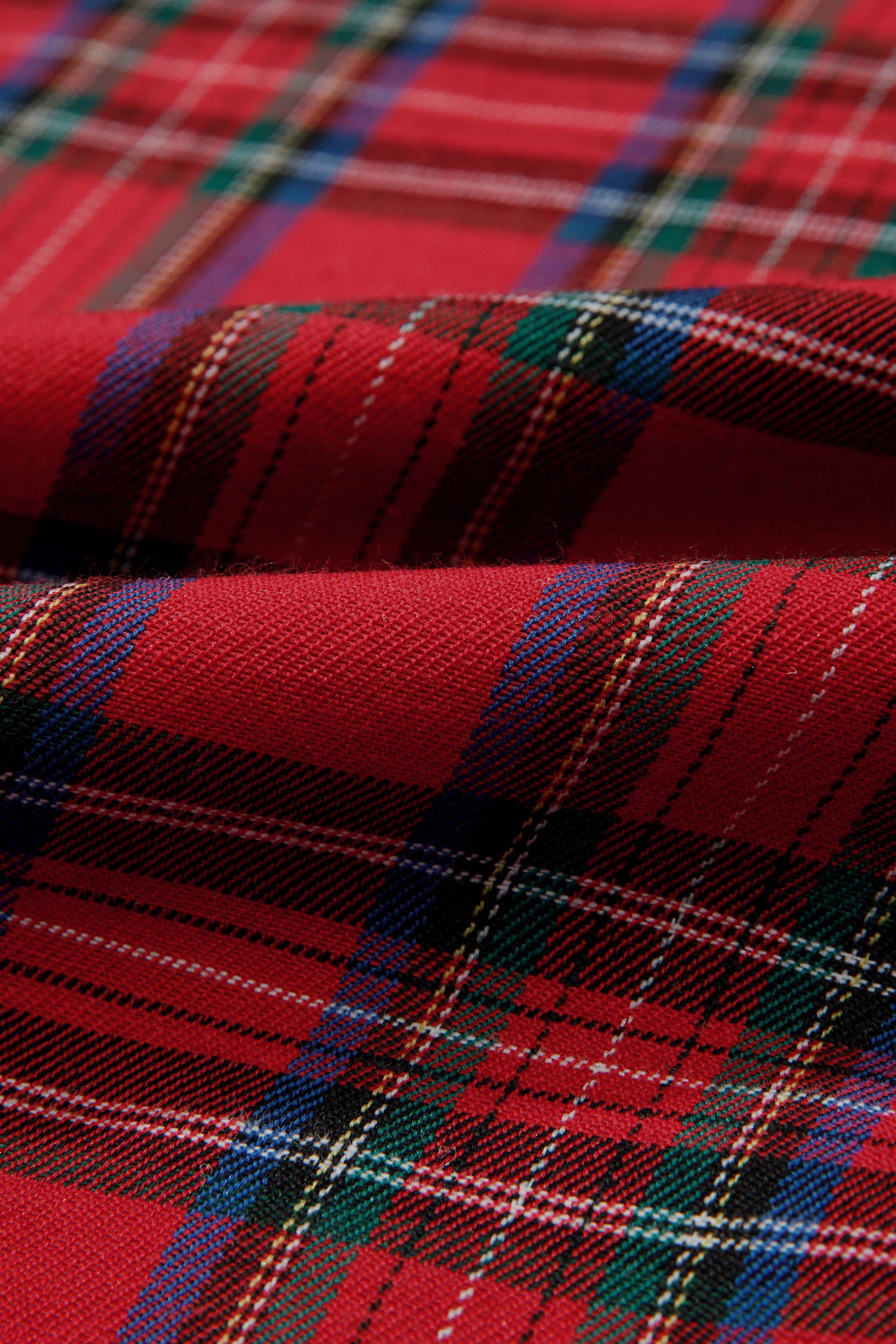 Red Tartan Plaid Square Neck Puff Sleeve Knot Waist Flared Midi Dress