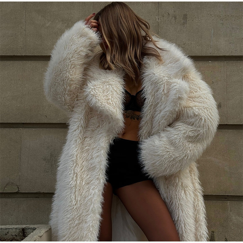 White Overknee Long Coat For Women