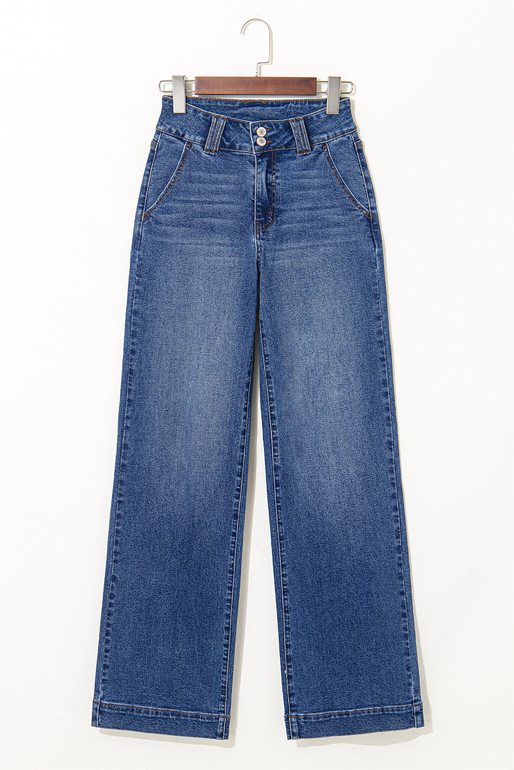 Ashleigh Blue Double Button Zip Fly Straight Leg Jeans