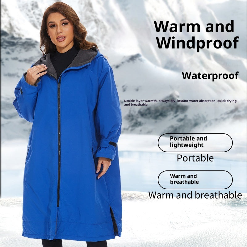 Surfing Diving Thickened Cape Windbreaker Outdoor Hot Spring Cold-proof Coat Bath Towel