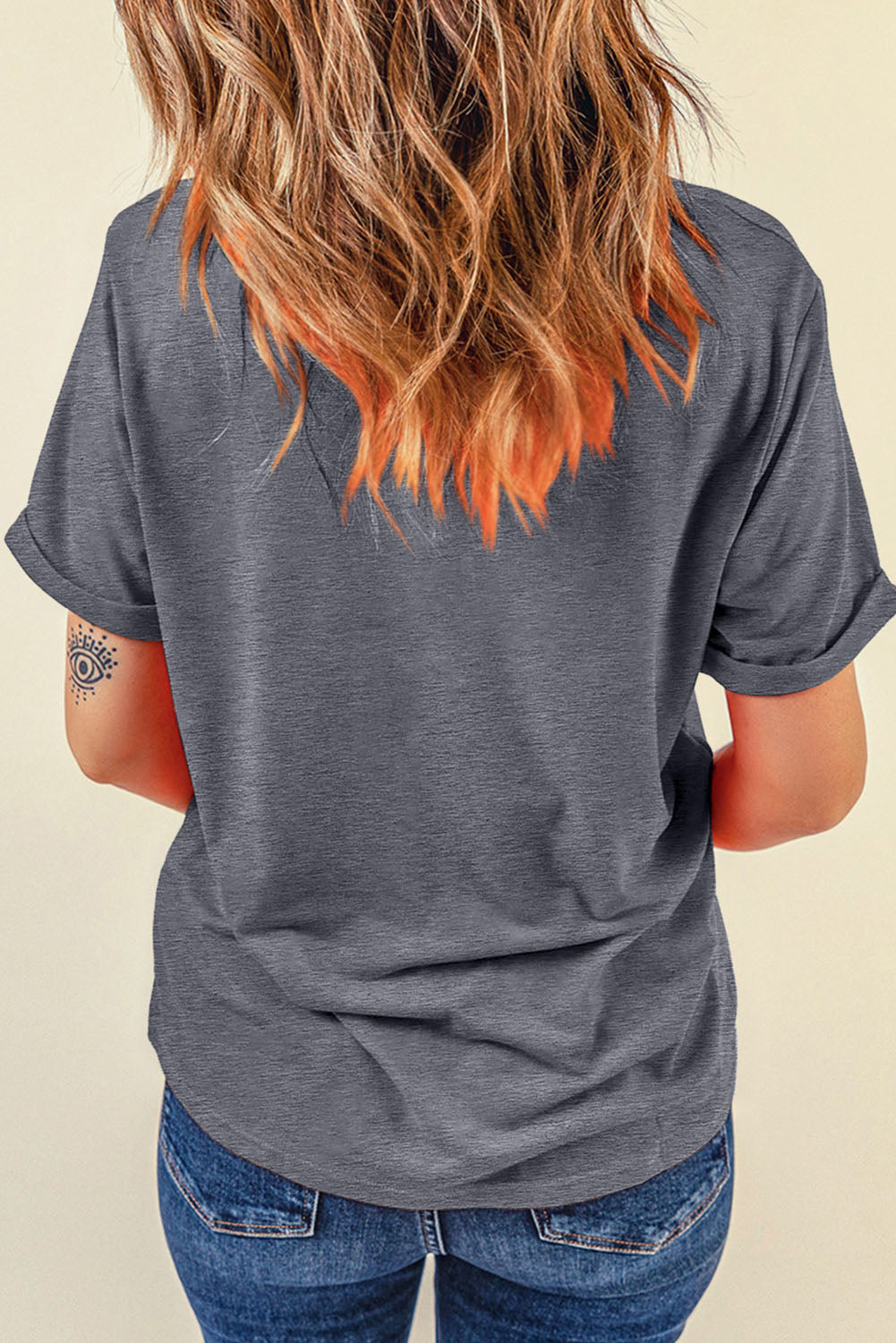 Gray Colorful GAME DAY Graphic Crew T Shirt