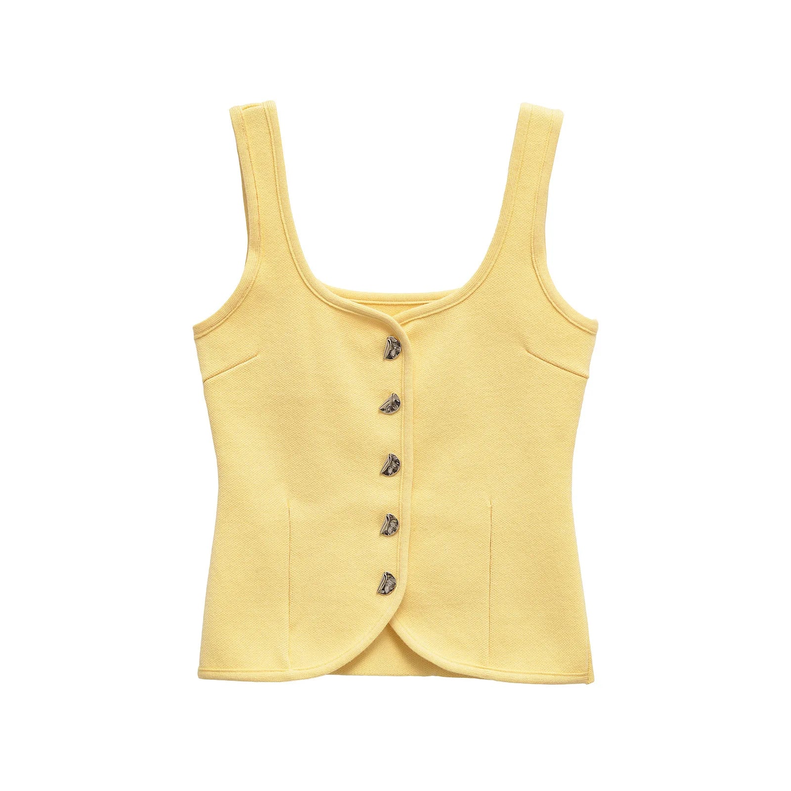 Women's clothing 2025 spring and summer European and American style buttons and small vest suspender top for women