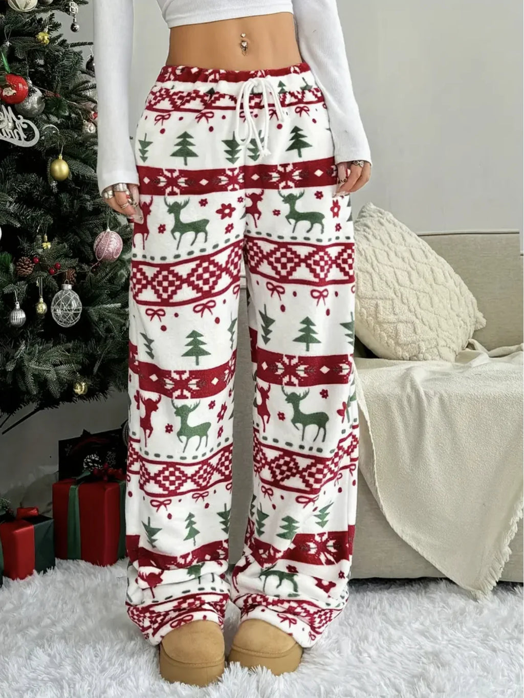 Women's clothing elegant casual fashionable outdoor sports warm home, elastic autumn and winter long pants Women's clothing