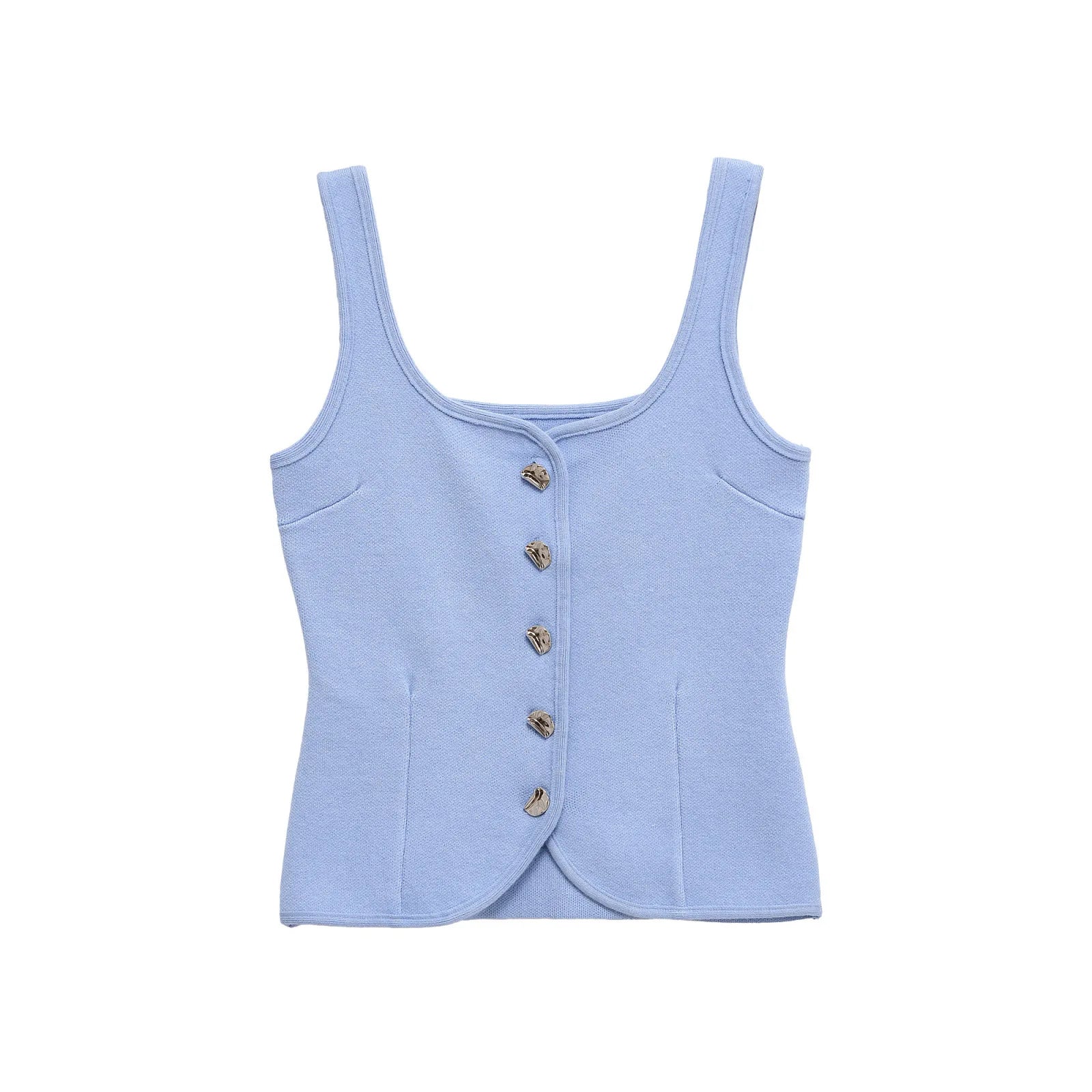 Women's clothing 2025 spring and summer European and American style buttons and small vest suspender top for women