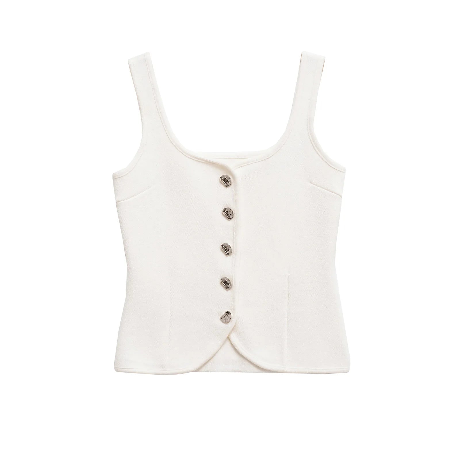 Women's clothing 2025 spring and summer European and American style buttons and small vest suspender top for women
