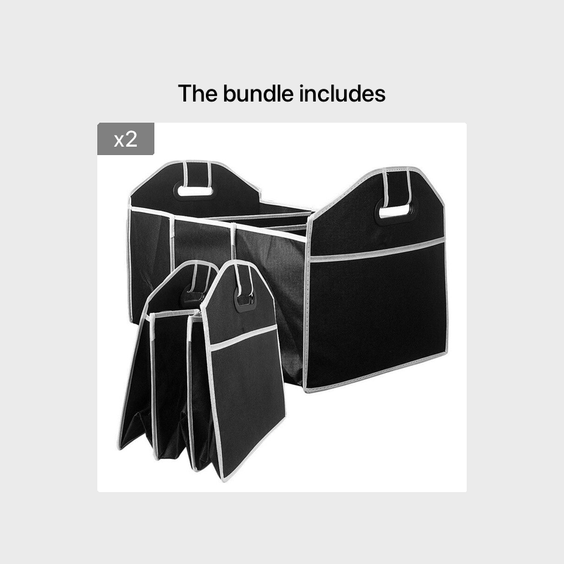 Car Trunk Cargo Storage Bag, Foldable Black Storage Box For Car And Trunk - Durable Oxford Fabric - Maximize Trunk Space - Suitable for All Car Models - Great Gift for Car Owners