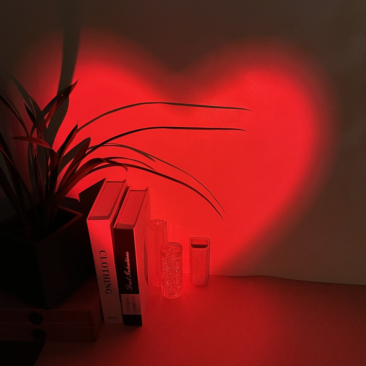 Red Heart Projection Mood Light, Party Atmosphere, Mood Lighting, Contemporary Light, Stylish Decor, Compact Design, Durable Material, Tabletop Light, Projection Lamp, Home Decorators, Cozy Ambiance